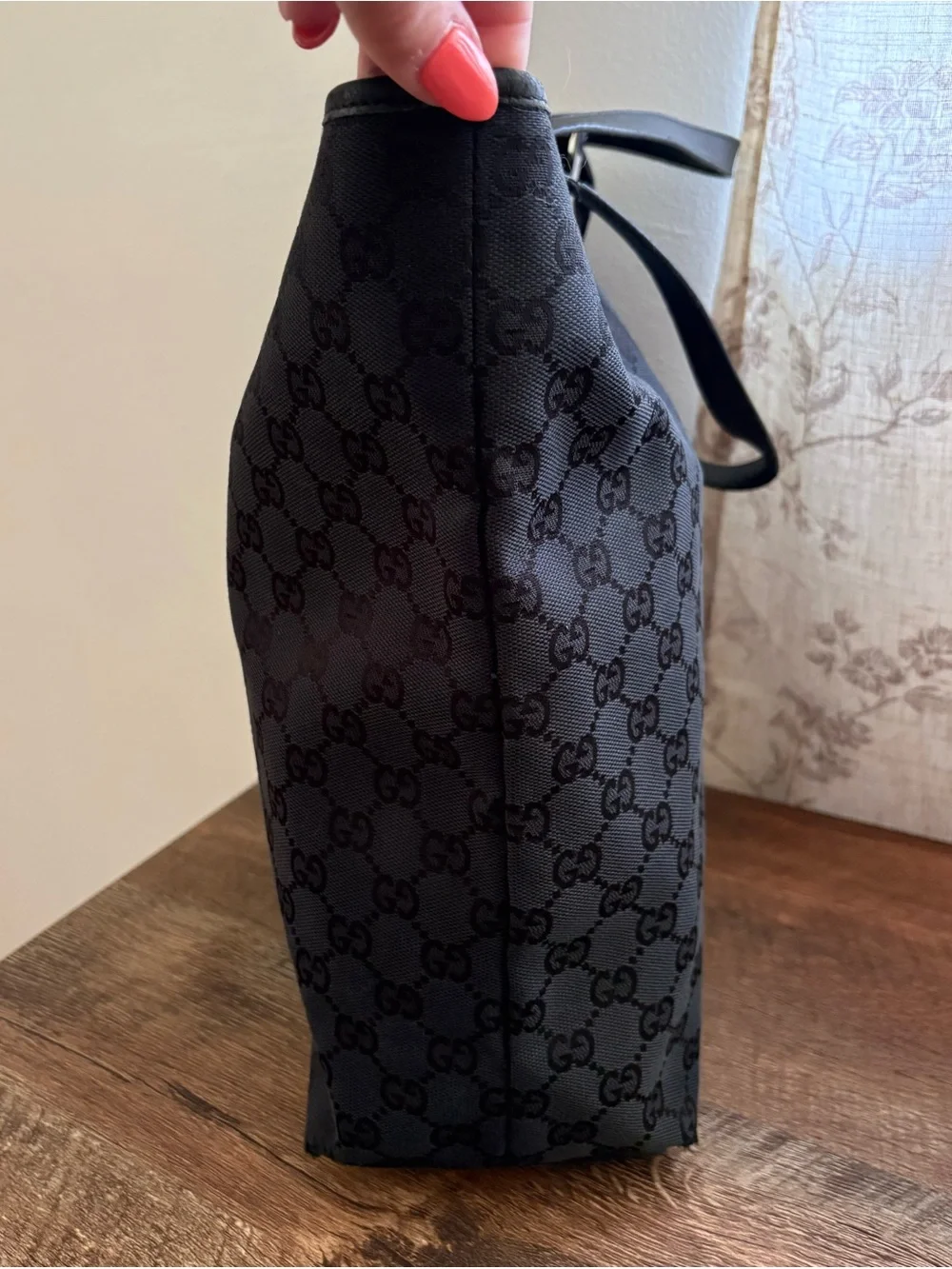 Gucci Black GG Monogram Canvas Tote